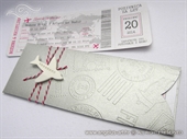 Wedding invitation - Silver Boarding pass