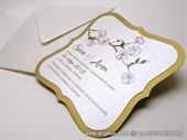 Pozivnica za vjenčanje - Golden Flower Shape 