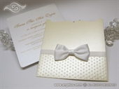 Pozivnica za vjenčanje -Cream White Bow Charm