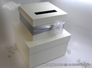 kutija za kuverte sa srebrnom trakom i ruzom 5562