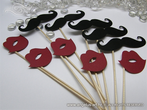 photo booth mustache and lips props
