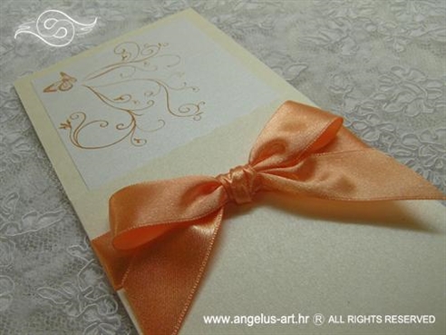 narancasta pozivnica za vjencanje s leptirom i masnom
