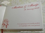 personalizacija za knjigu dojmova za vjenčanje u crvenoj boji