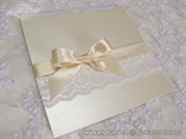 Pozivnice za vjenčanje - Cream Bow & Lace Charm
