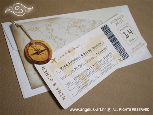pozivnica za vjenčanje avionska karta