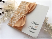 Pozivnica za vjenčanje - Peach Stylish Bow