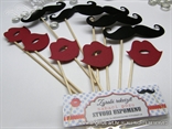 photo booth mustache and lips props mini set