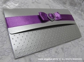 Pozivnica za vjenčanje - Purple Silver Letter