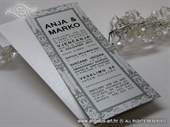 Pozivnica za vjenčanje - Tipografska Silver Frame Line