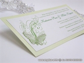 Pozivnica za vjenčanje Leptirov let - zelena